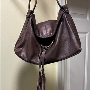 Alfani Brown Leather Hobo Bag